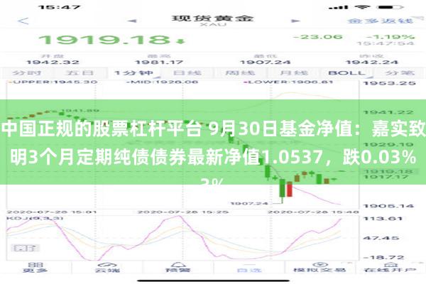 中国正规的股票杠杆平台 9月30日基金净值：嘉实致明3个月定期纯债债券最新净值1.0537，跌0.03%
